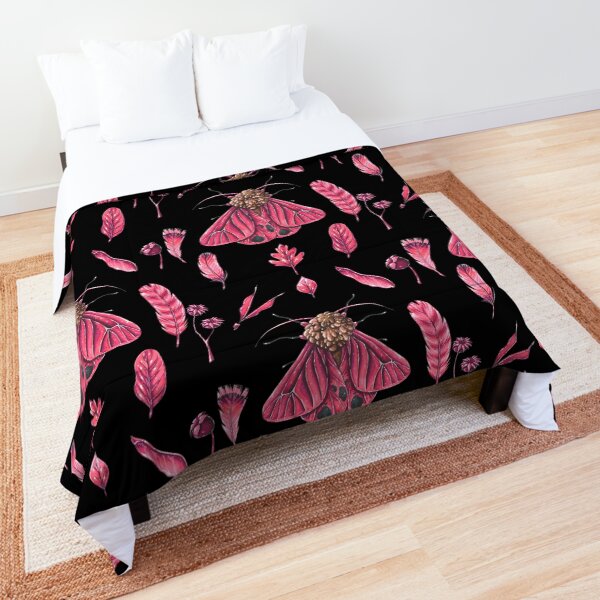 A night moth with red wings Comforter