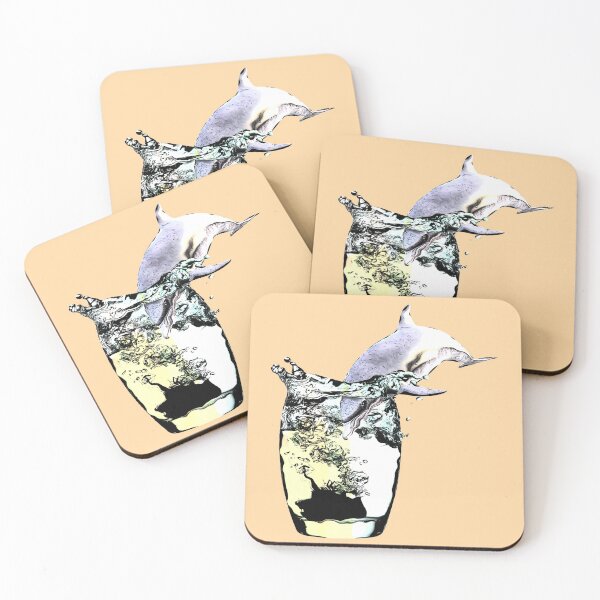 Item preview, Distorted Dolphin, Trippy Art - Dolphin Diving into a Glass of Water designed and sold by TheKingdomAttic.