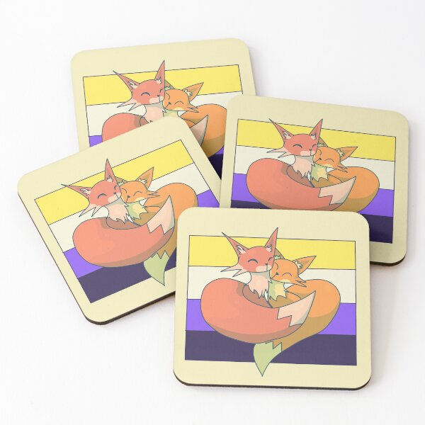 Item preview, Snuggling Nonbinary Foxes designed and sold by ForTheFrogWar.