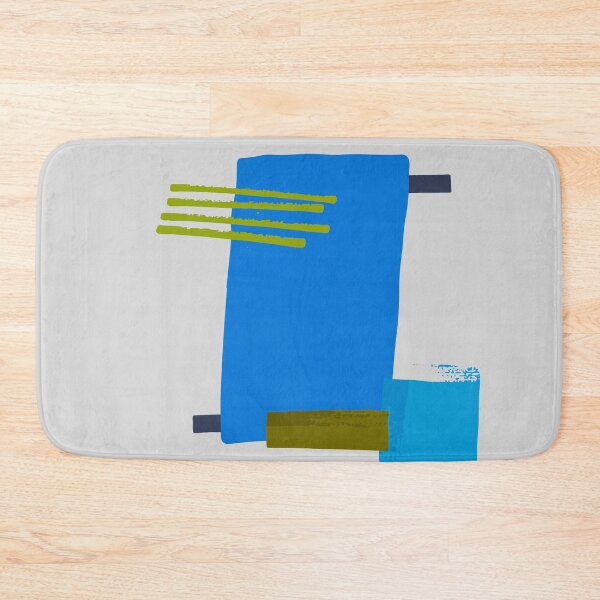 Item preview, Blue Square Khaki Lines Abstract Artwork No1 Japandi style 2022 designed and sold by dreamofdenim.