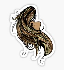 Tapa Hair - Brown/Gold Sticker