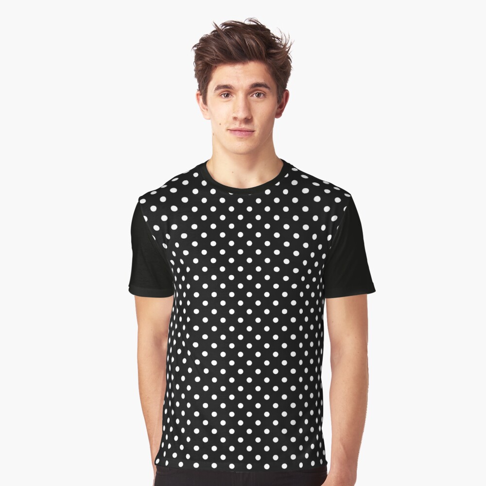 "Polka dot Pattern White Spots On Black Background Gifts" Tshirt for