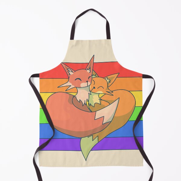 Item preview, Snuggling Foxes Over Rainbow Flag designed and sold by ForTheFrogWar.