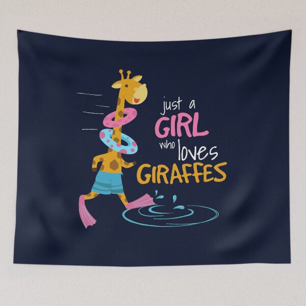 Item preview, Just A Girl Who Loves Giraffes | Cute Cartoon Giraffe  designed and sold by Cat N' Doodles.