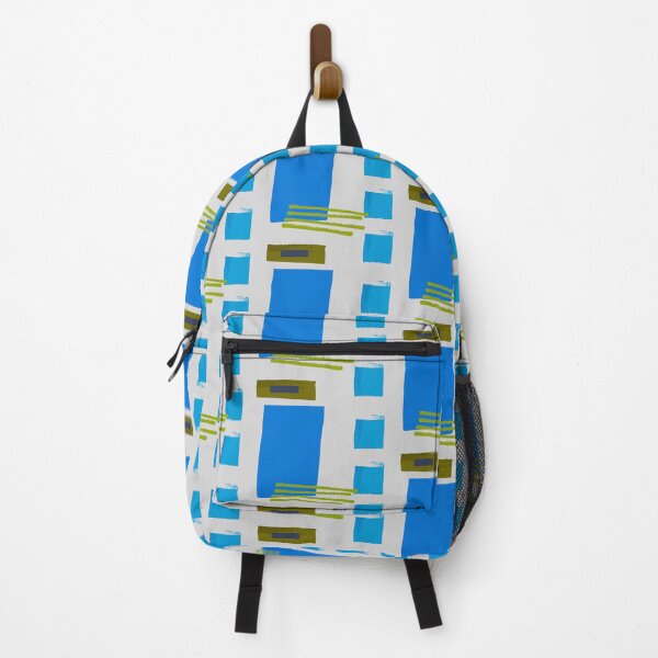 Item preview, Blue Square Khaki Lines Abstract Artwork No2 Japandi style 2022 designed and sold by dreamofdenim.