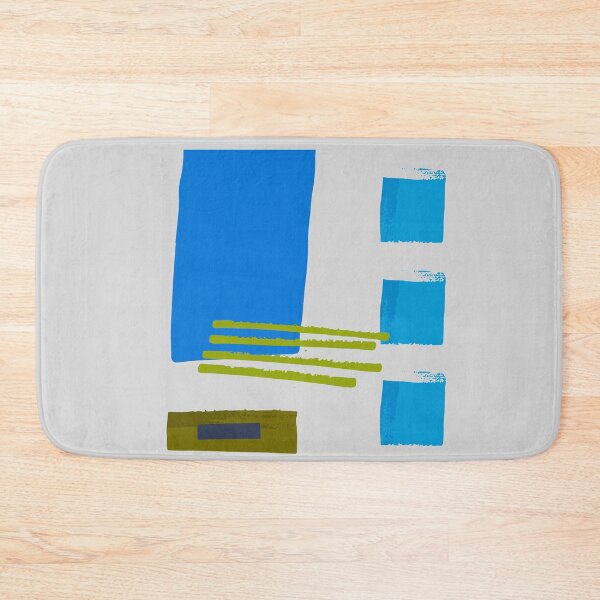 Item preview, Blue Square Khaki Lines Abstract Artwork No2 Japandi style 2022 designed and sold by dreamofdenim.