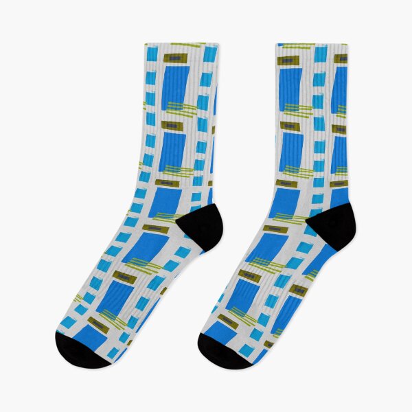 Item preview, Blue Square Khaki Lines Abstract Artwork No2 Japandi style 2022 designed and sold by dreamofdenim.