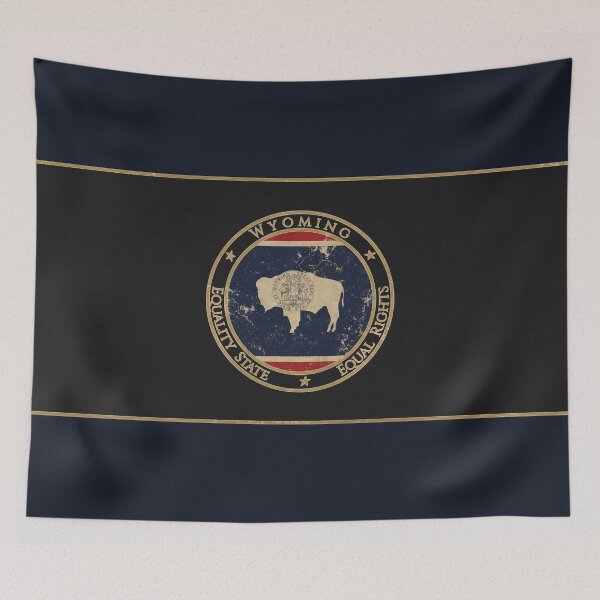 Item preview, Vintage Wyoming USA United States of America American State Flag designed and sold by DragonXX.