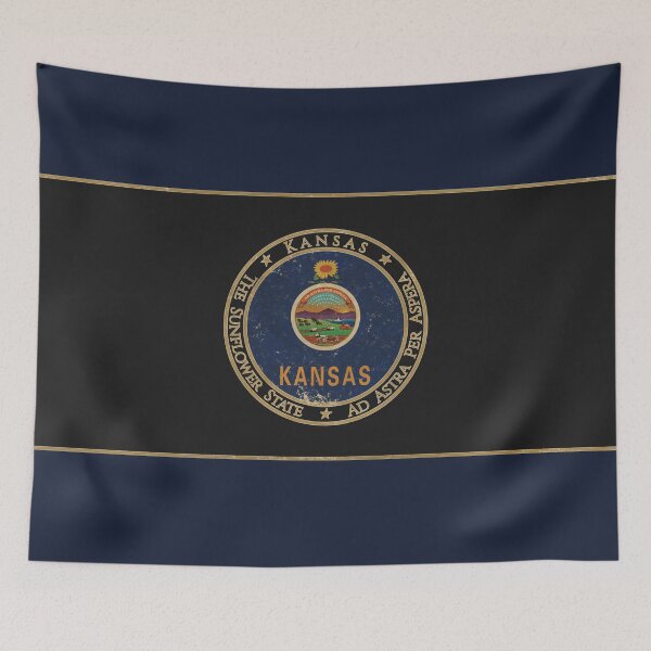 Item preview, Vintage Kansas USA United States of America American State Flag designed and sold by DragonXX.