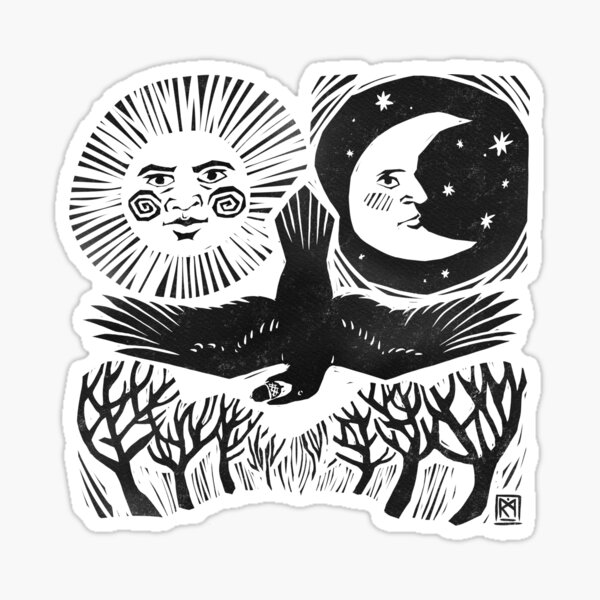 Raven and the Forest Sticker