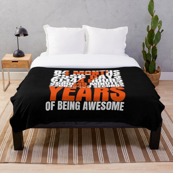Item preview, 7 Years 84 Months 2556 Days 61344 Hours 3680640 Minutes 2208384000 Seconds of Being Awesome Birthday Tee,Short-Sleeve Unisex T-shirt. designed and sold by Babe3955.