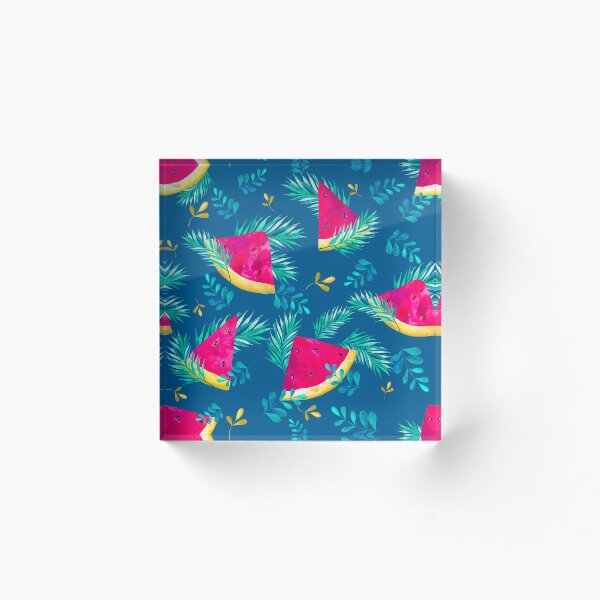 Item preview, Sandías de verano en el fondo del bosque turquesa designed and sold by Looly-Art.