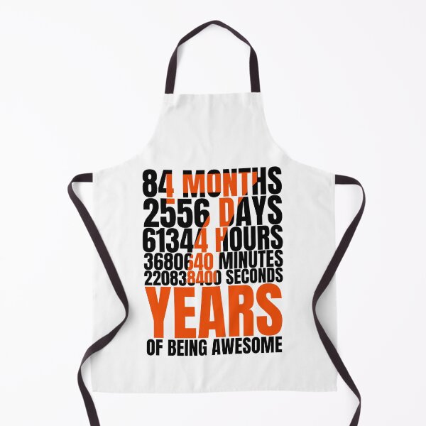 Item preview, 7 Years 84 Months 2556 Days 61344 Hours 3680640 Minutes 2208384000 Seconds of Being Awesome Birthday Tee,Short-Sleeve Unisex T-shirt. designed and sold by Babe3955.