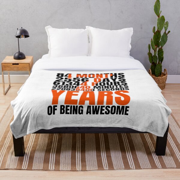 Item preview, 7 Years 84 Months 2556 Days 61344 Hours 3680640 Minutes 2208384000 Seconds of Being Awesome Birthday Tee,Short-Sleeve Unisex T-shirt. designed and sold by Babe3955.