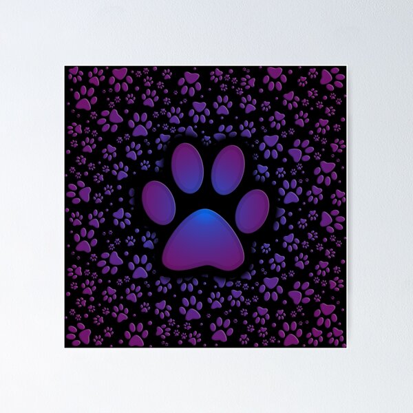 Item preview, Magical Animal Paws in Blue Purple - Pet Lovers designed and sold by MadandMean.