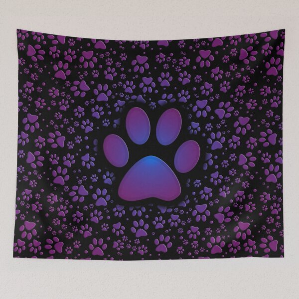 Item preview, Magical Animal Paws in Blue Purple - Pet Lovers designed and sold by MadandMean.