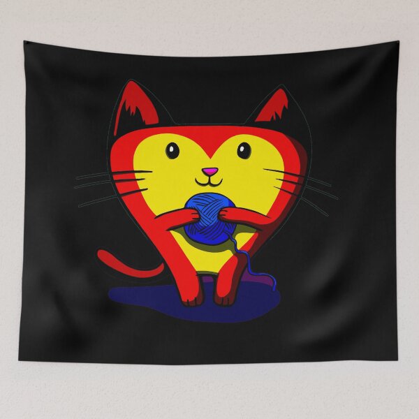 Item preview, Cute And Happy KITTEN  WITH A BALL OF YARN designed and sold by R.U BOLD.