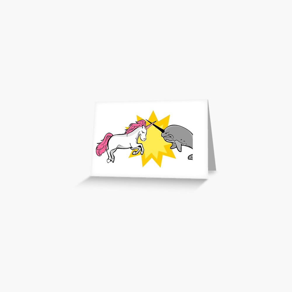 Unicorn vs Narwhal Greeting Card