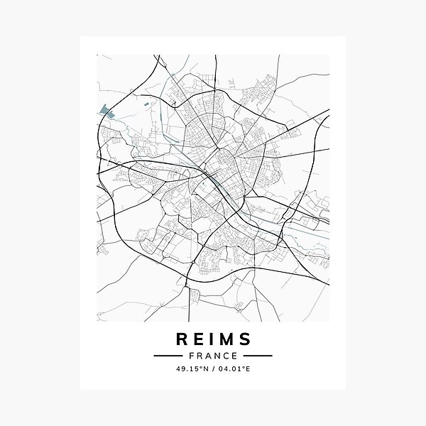 Lámina fotográfica «Mapa de Reims (mapa de la ciudad, vintage ...