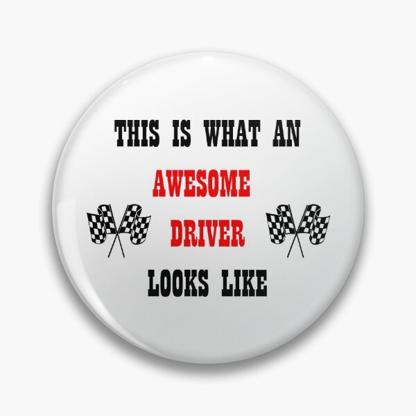 Item preview, This is what an awesome driver looks like - funny driving quote black and white checkered flag with red and black typography detail designed and sold by Deegital18.