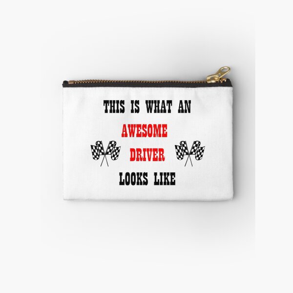Item preview, This is what an awesome driver looks like - funny driving quote black and white checkered flag with red and black typography detail designed and sold by Deegital18.