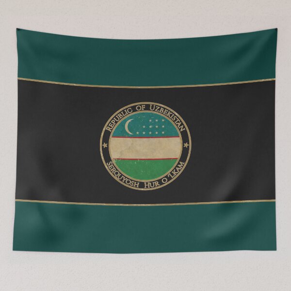 Item preview, Vintage Republic of Uzbekistan Asia Asian Flag designed and sold by DragonXX.