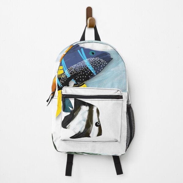 Item preview, Fish tank watergarden seascape illustration - Bannerfish, koi and damsel fishes designed and sold by Caroline Laursen.