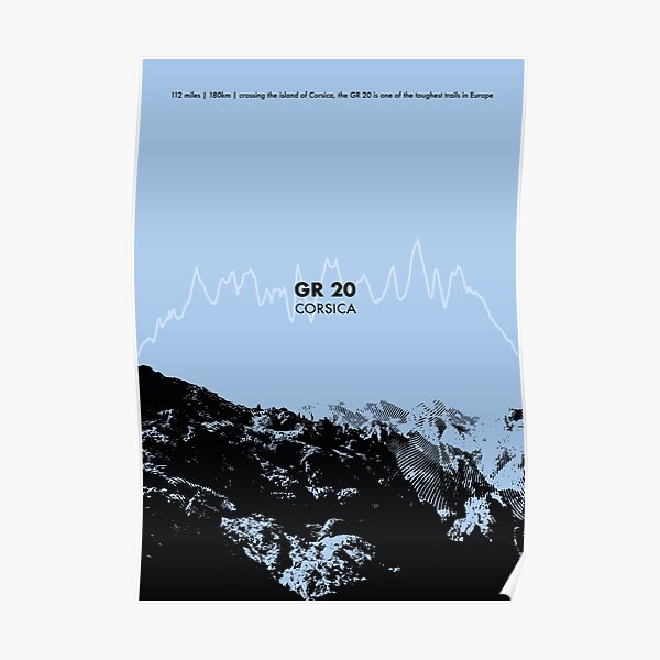 The GR 20 Elevation Art - Blue Poster