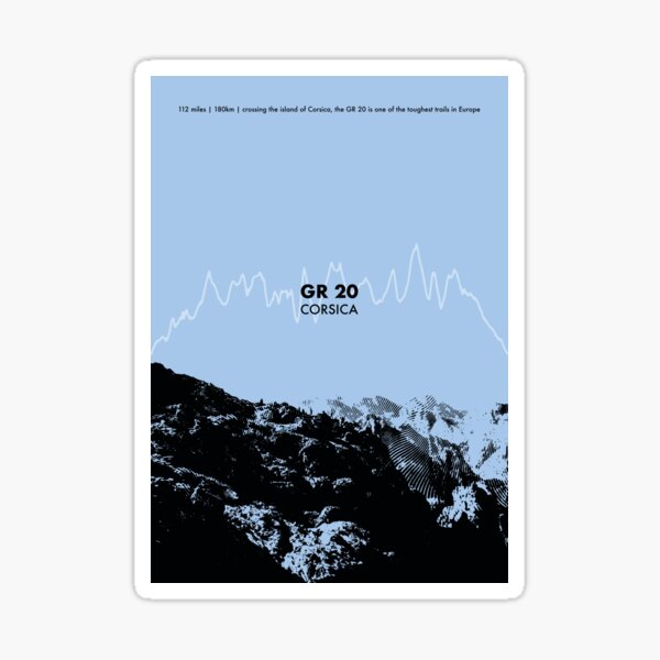 The GR 20 Elevation Art - Blue Sticker