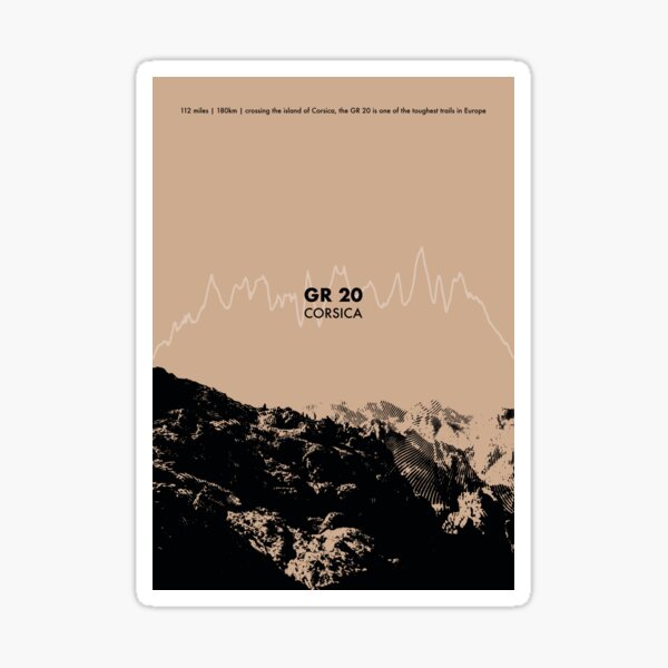 The GR 20 Elevation Art - Brown Sticker