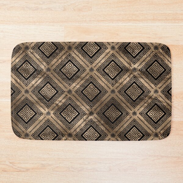 Item preview, Greek Meander Key Pattern Black and gold designed and sold by k9printart.