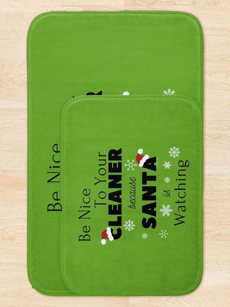 Alternate view of Be Nice To Your Cleaner Funny Cleaning lady fun by Savvy Cleaner Bath Mat