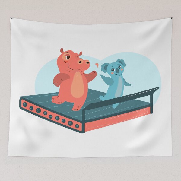 Item preview, Hippo and koala on the same treadmill designed and sold by Ranedel.