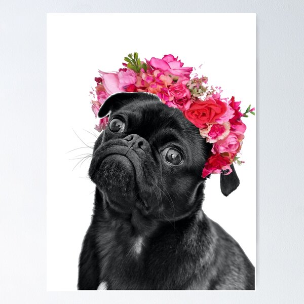 Pug with heart glasses Poster for Sale by Sarahgranchelli