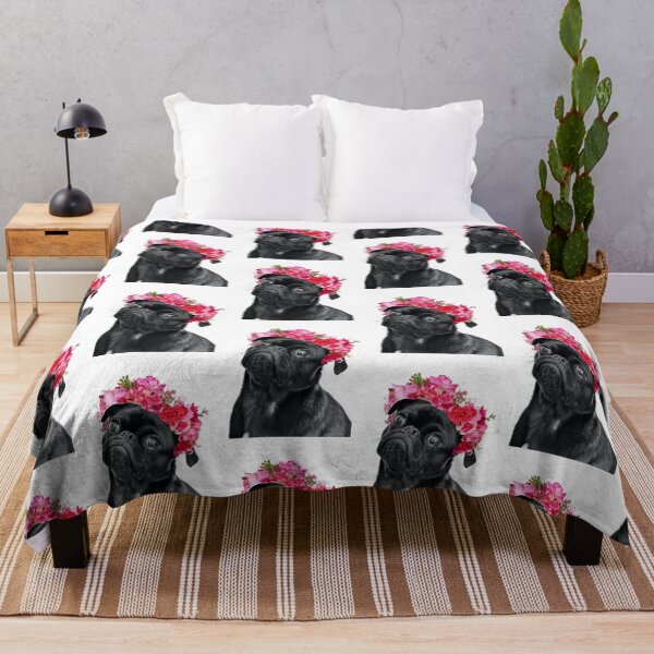 Item preview, Pug with flower crown designed and sold by Sarahgranchelli.