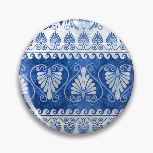Item preview, Luxury Greek Ornament Blue Gemstone and pearl designed and sold by k9printart.