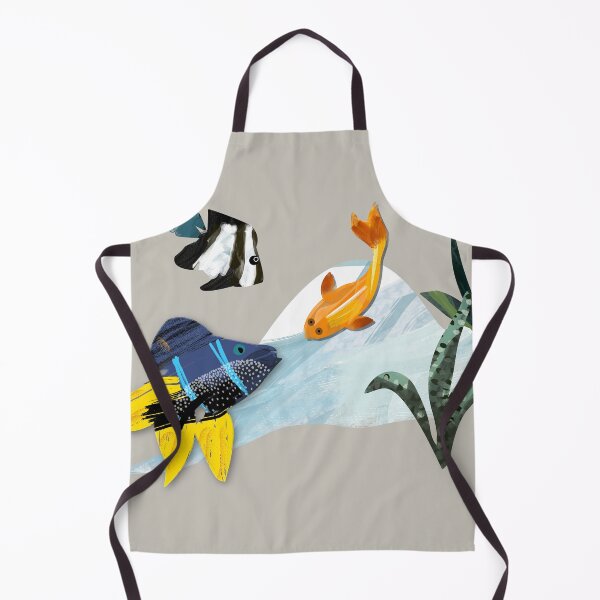 Item preview, Fish tank aquarium  seascape illustration - Bannerfish, koi and damsel fishes designed and sold by Caroline Laursen.