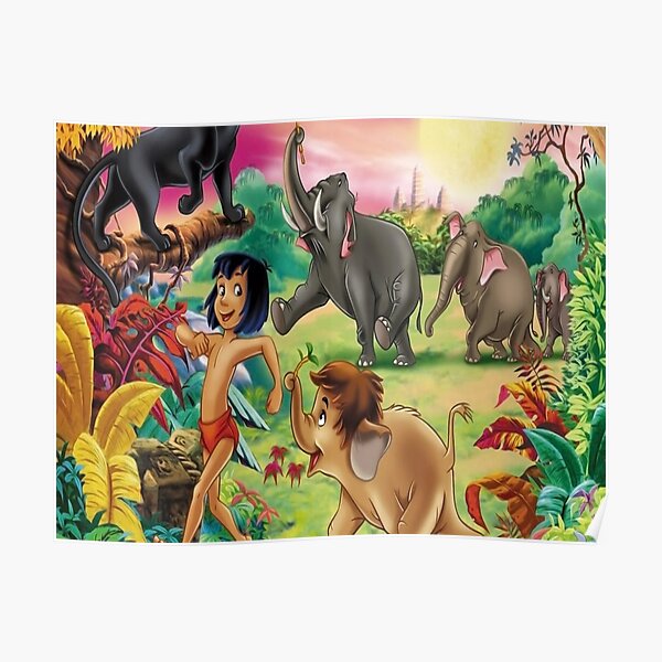 Baloo & Mowgli The Jungle Book Poster