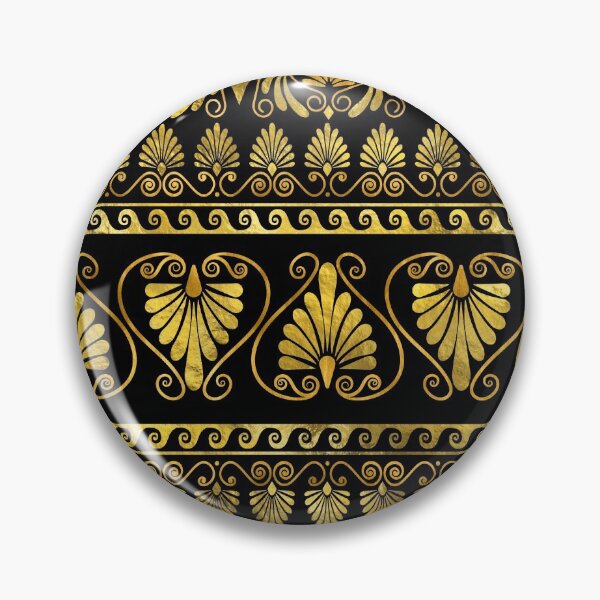 Item preview, Luxury Greek Ornament Black and gold designed and sold by k9printart.