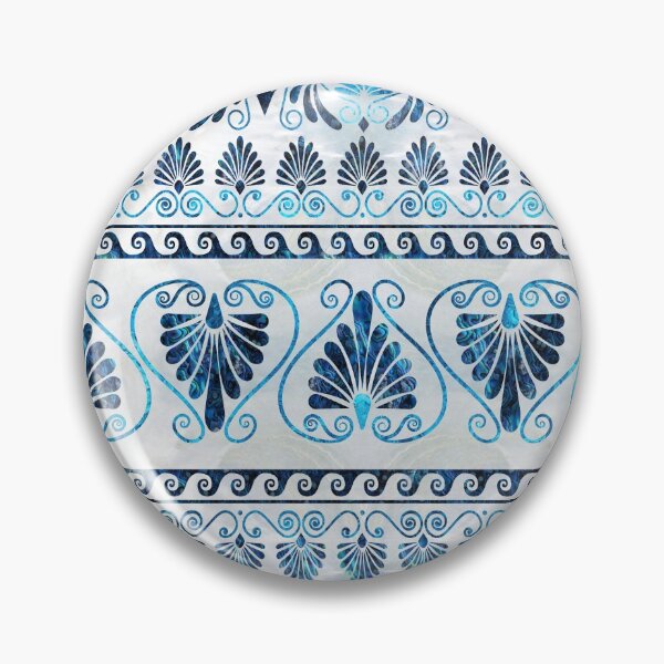 Item preview, Luxury Greek Ornament Blue Gemstone and pearl designed and sold by k9printart.