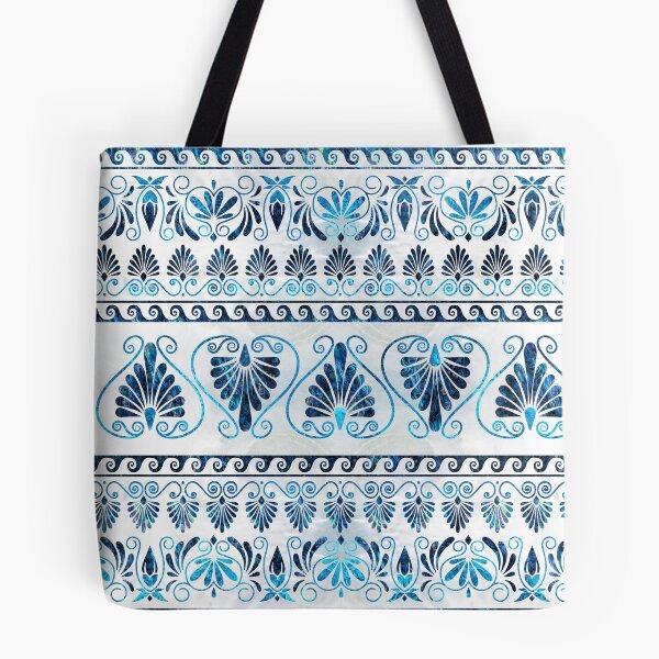 Item preview, Luxury Greek Ornament Blue Gemstone and pearl designed and sold by k9printart.