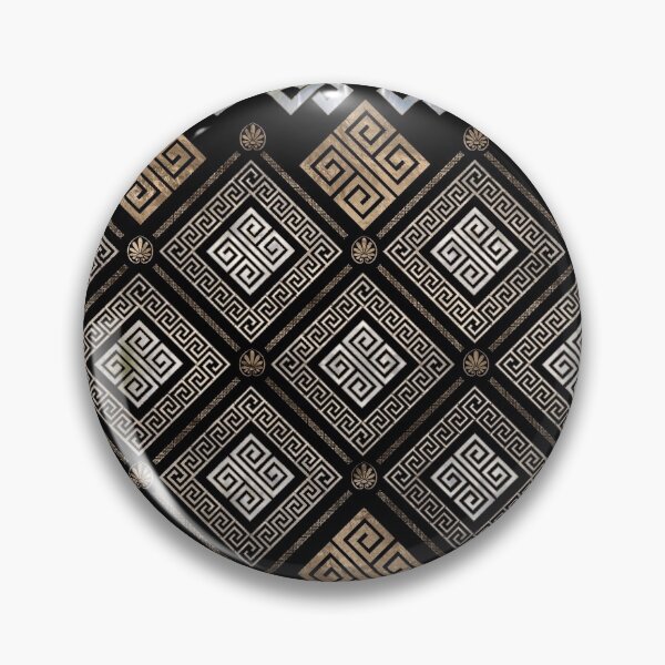 Item preview, Greek Meander Key Ornament Black and gold designed and sold by k9printart.