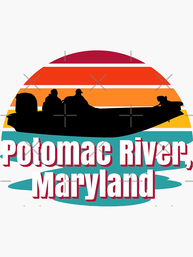 "Sport Fishing Bass and Game Fish Potomac River, Maryland" Sticker for