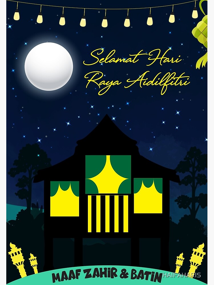 Selamat Hari Raya Aidilfitri Eid Mubarak Al Fitr Poster By Haifaharis