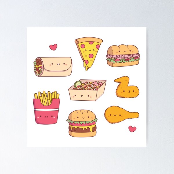 Kawaii Love Junk Food Doodles Sticker for Sale by rustydoodle