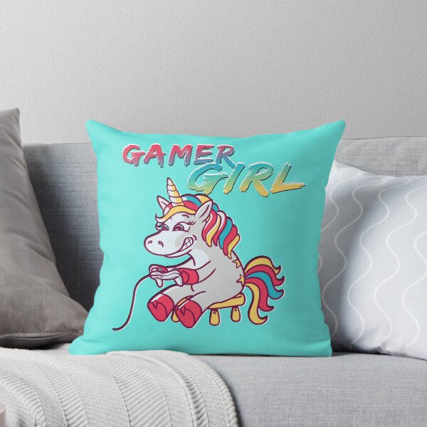 Artikelvorschau, Gamer Girl Rainbow Unicorn Gamer für sie entworfen und verkauft von Ransyn Art.