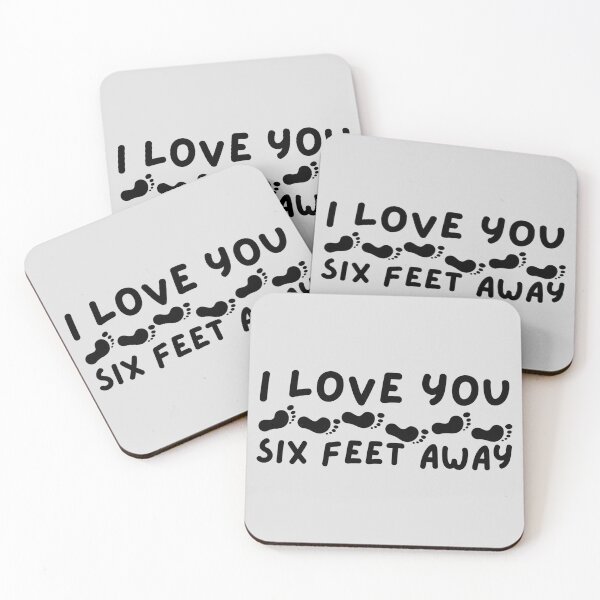 Item preview, I Love You Six Feet Away Foot Prints Design designed and sold by SweetAndSpice.