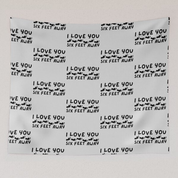 Item preview, I Love You Six Feet Away Foot Prints Design designed and sold by SweetAndSpice.