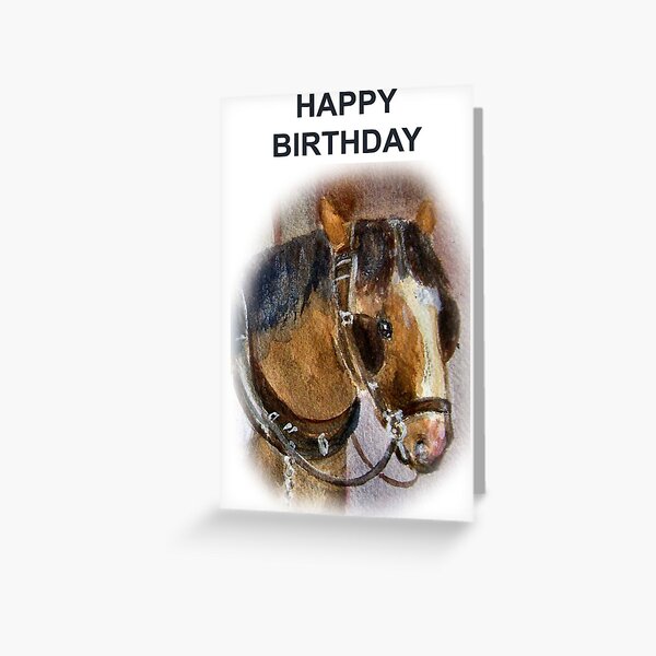 Cartes De Vœux Sur Le Theme Cheval Joyeux Anniversaire Redbubble