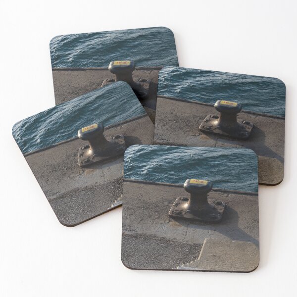 Item preview, sea bollard in a harbor with a sea in the background designed and sold by Alberto Morales Romero.